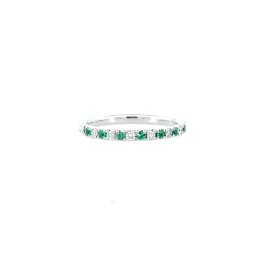 18KW Emerald & Diamond Fashion Band