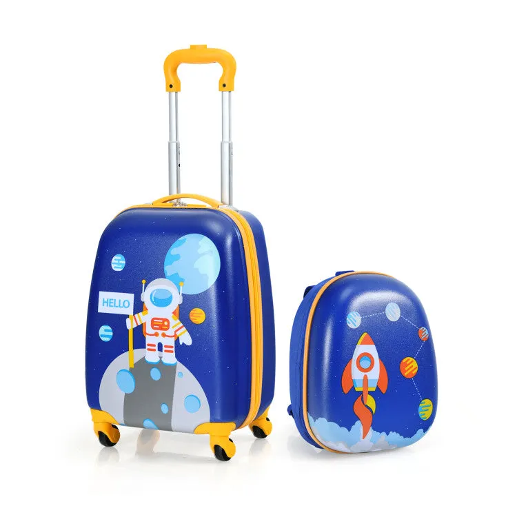 2 Pieces Kids Luggage Set with Backpack and Suitcase - Astronaut