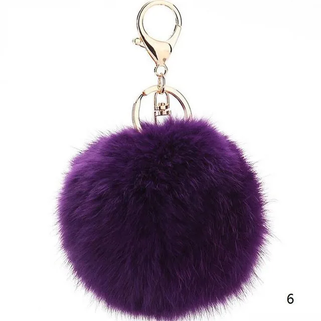 2016 Fashion 13 Colors Rabbit Fur Keychain Ball Pompom Cell Phone Car Keychain Pendant Handbag