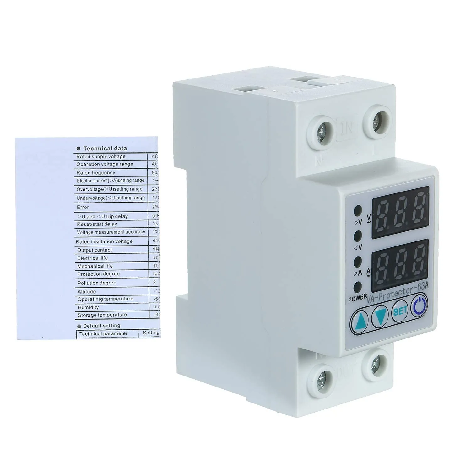 220V 63A Single Phase Automatic Over Under Voltage Output Overload Protection (13.8kW)