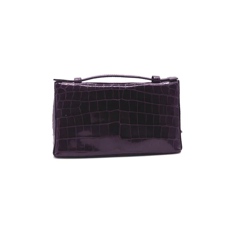 30-662-VIO THE SOPHIE Gracen Nile Crocodile Handbag, Violet