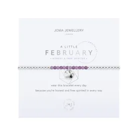 A Little February Birthstone Bracelet | Silver Plated with Amethyst