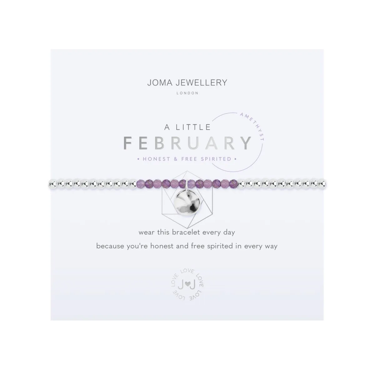 A Little February Birthstone Bracelet | Silver Plated with Amethyst