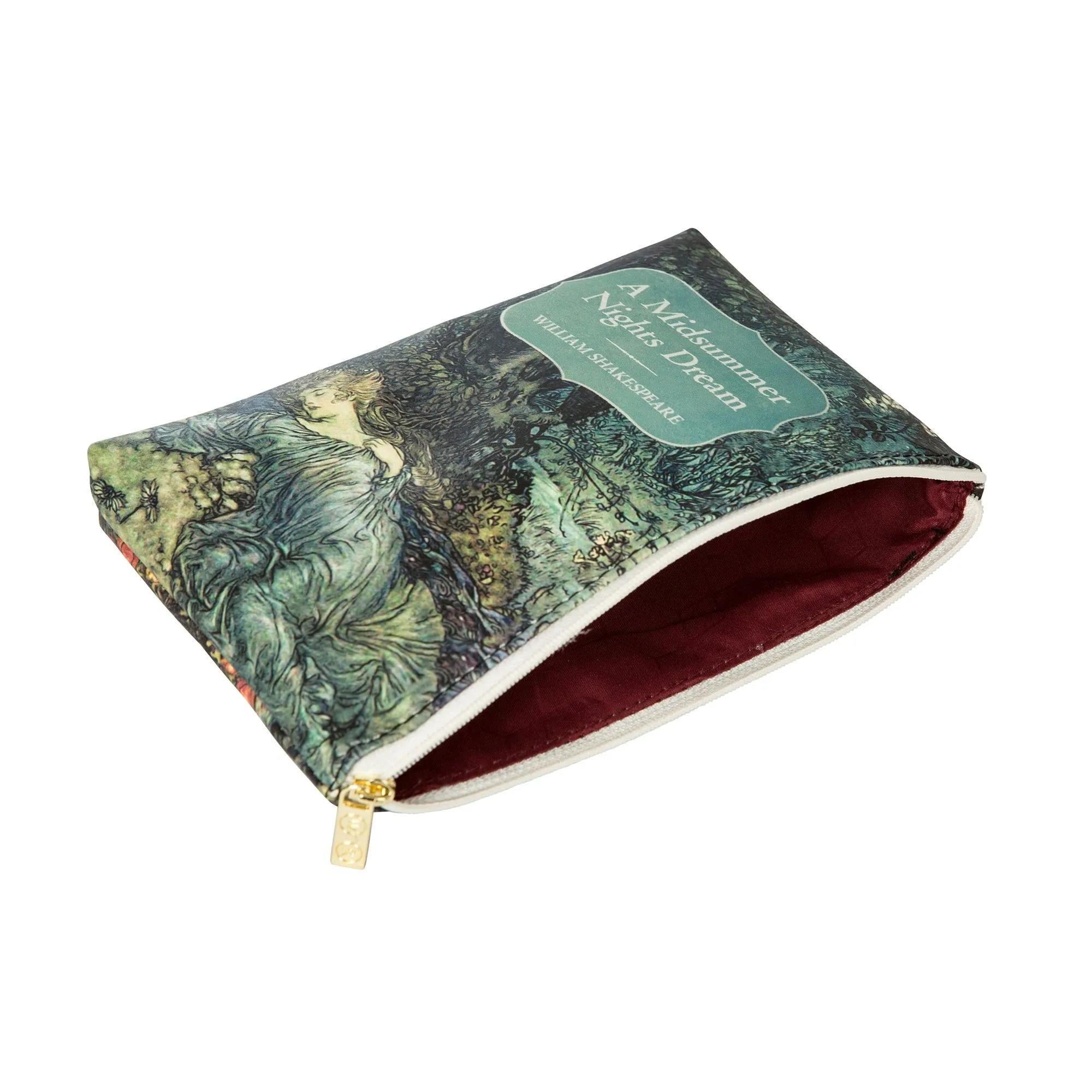 A Midsummer Nights Dream Green Book Pouch Purse Clutch