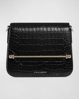 Ace Mini Croc-Embossed Crossbody Bag