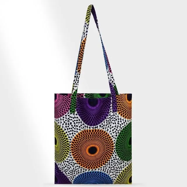 African Print Handmade Ankara Kente Print Tote Bag with Lining