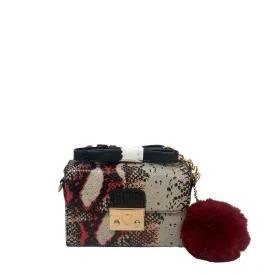 ALDO Snakeprint Pompom Crossbody | Brand New |