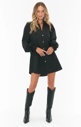 Allure Black Shirt Dress