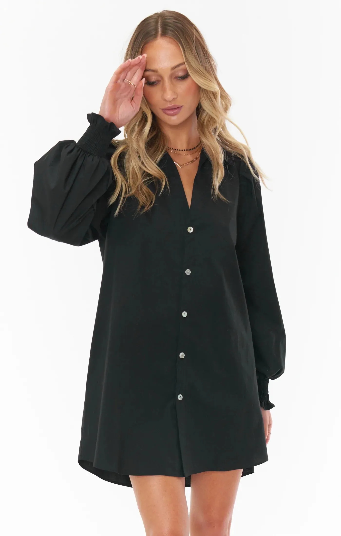 Allure Black Shirt Dress