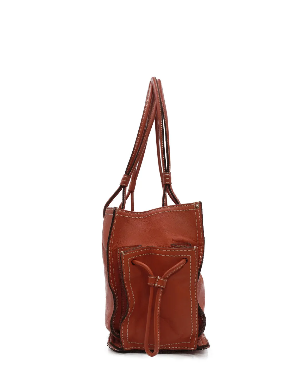 Anagram Leather Tote Bag Red