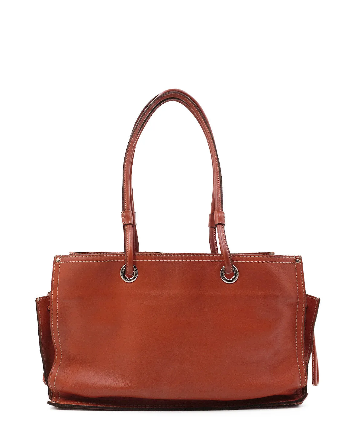 Anagram Leather Tote Bag Red