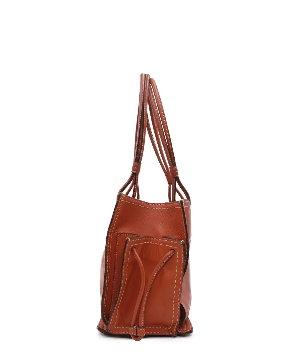 Anagram Leather Tote Bag Red