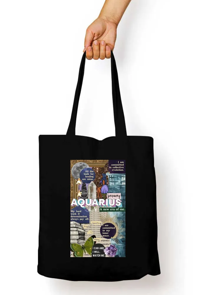 Aquarius Zodiac Tote Bag