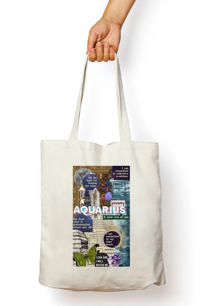 Aquarius Zodiac Tote Bag