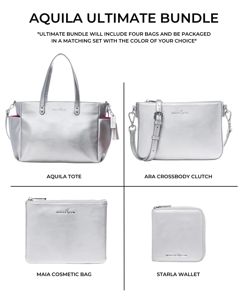 Aquila Tote Bag - Silver Metallic - [OUTLET FINAL SALE]