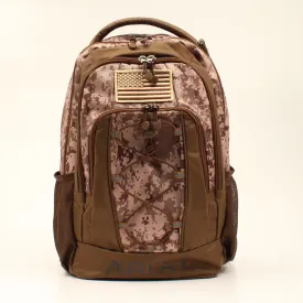 Ariat USA Flag Patch Brown Backpack