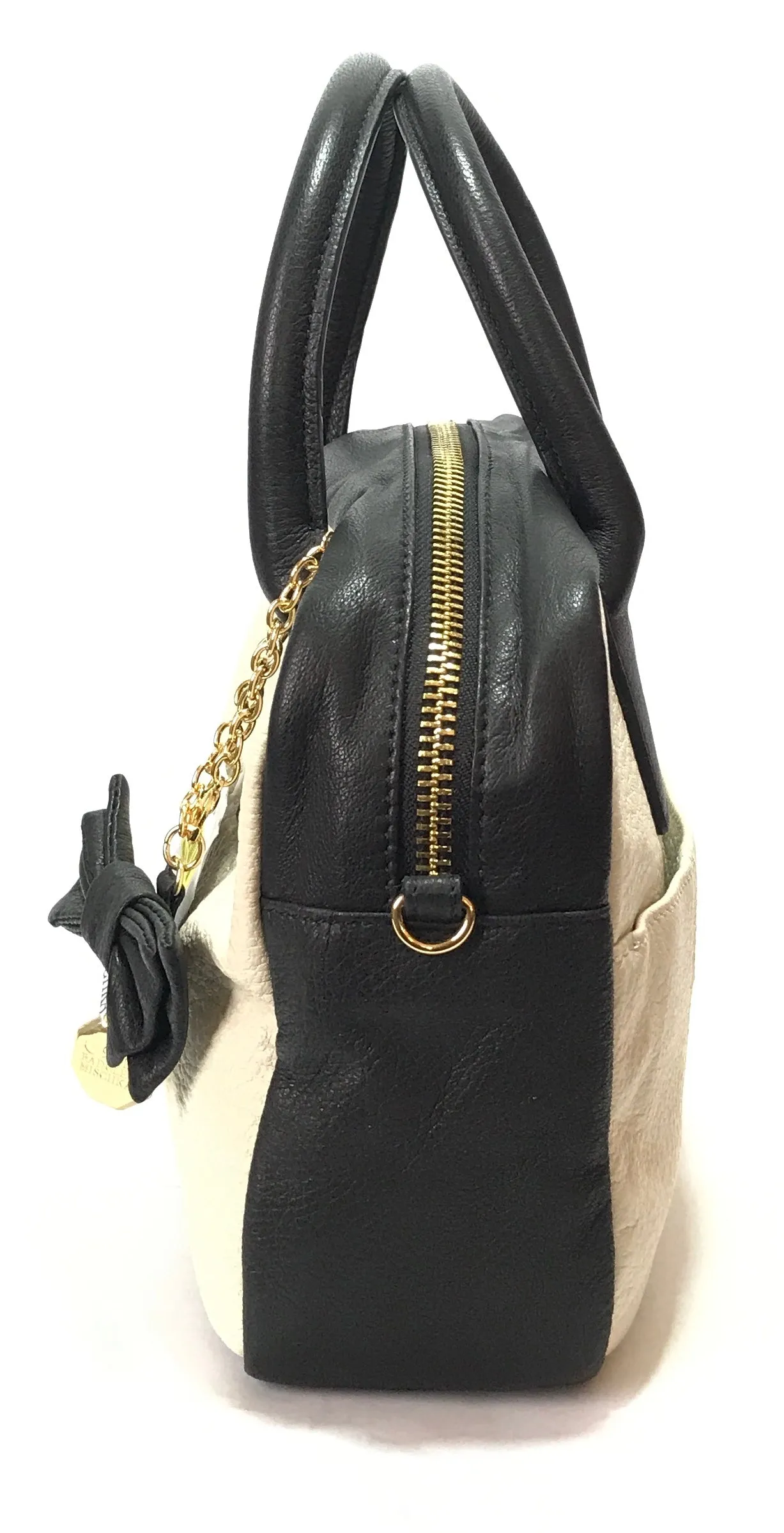 Badgley Mischka Belle Black & Cream Tote | Brand New |