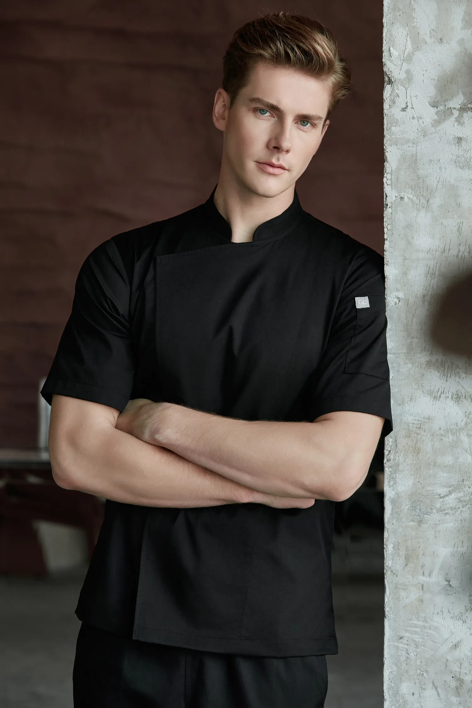 Banyan Black Chef Jacket, Short Sleeve