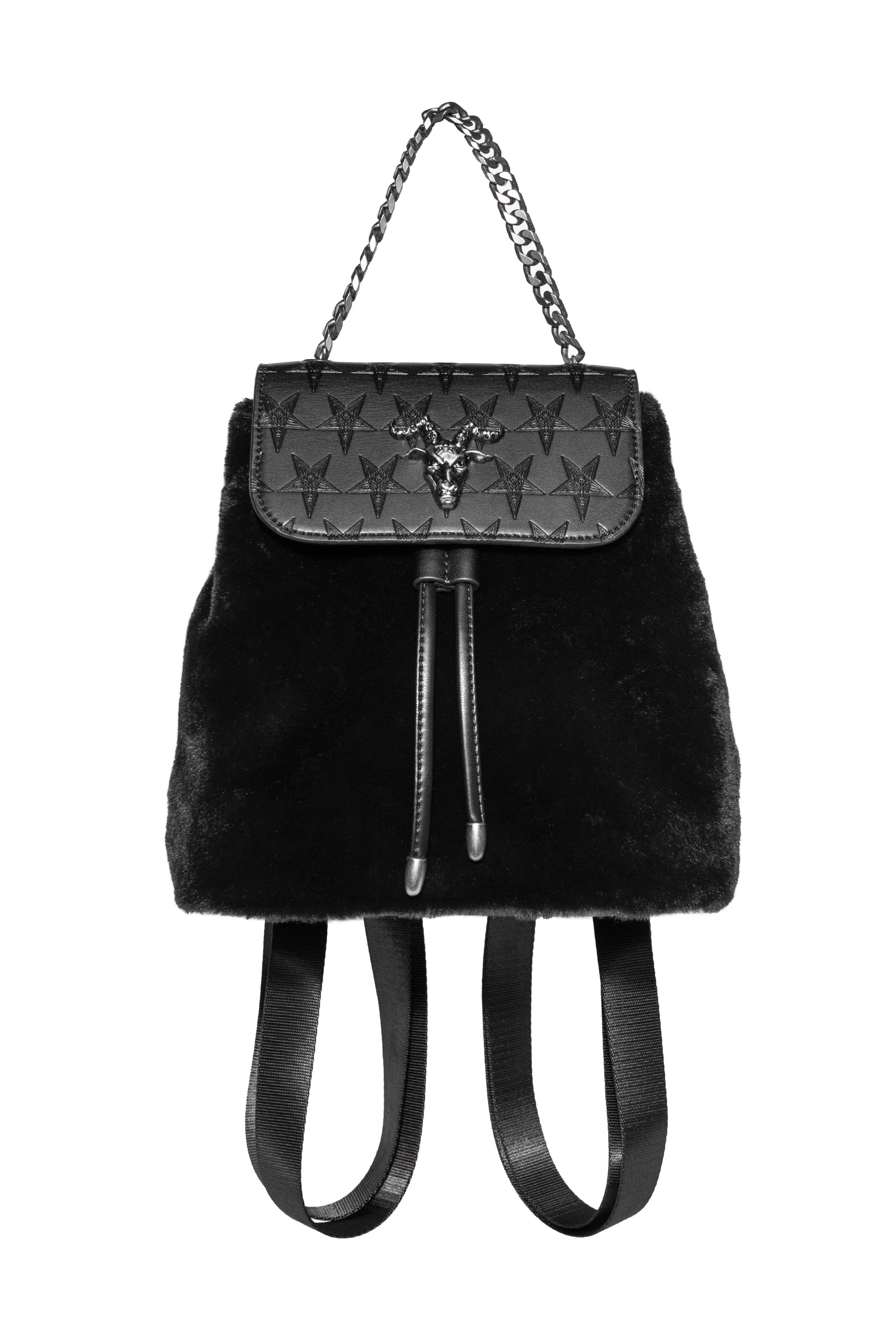 Baphomet - Mini Faux Fur Backpack