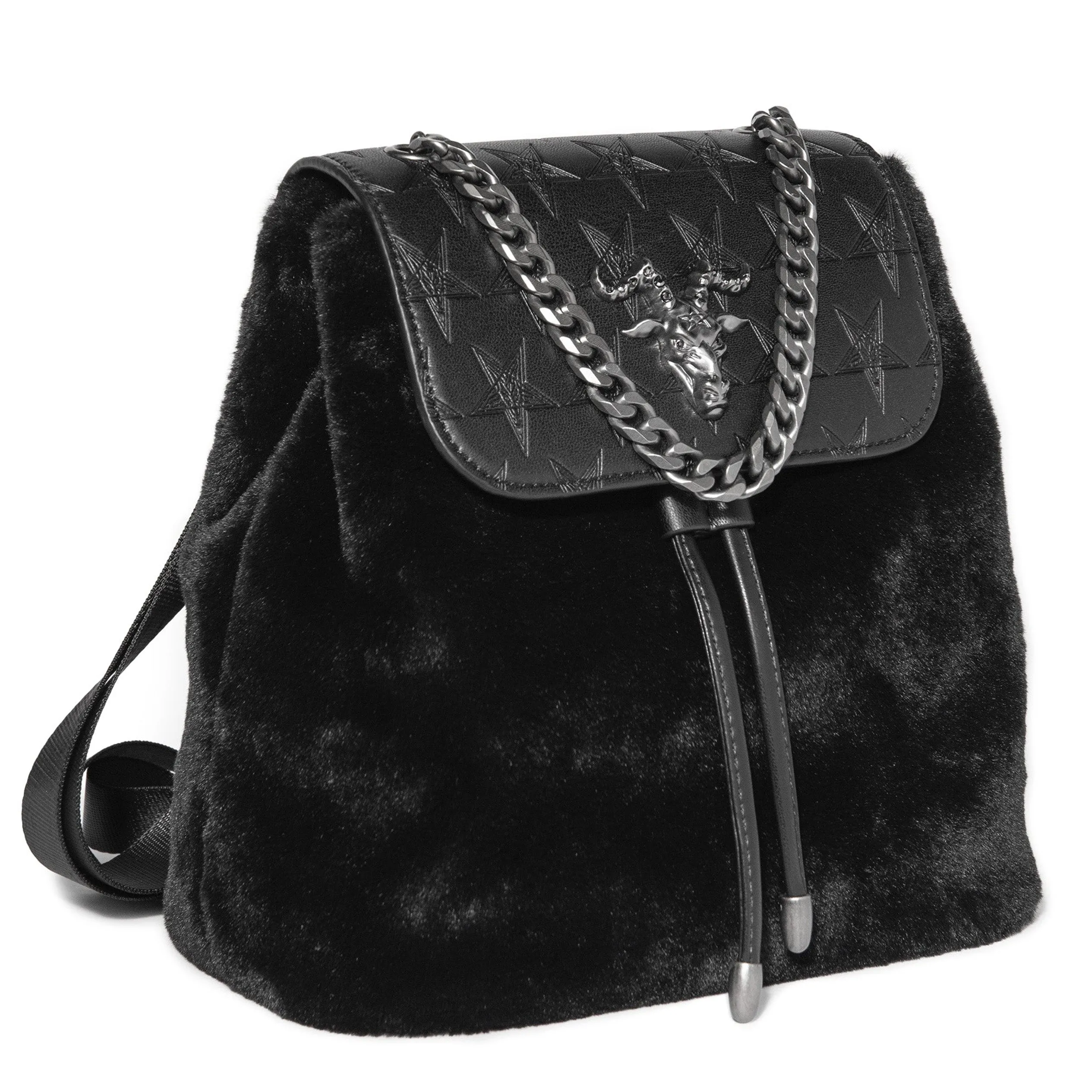 Baphomet - Mini Faux Fur Backpack