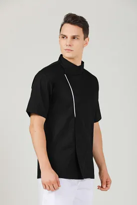 Basil Black Chef Jacket, Short Sleeve