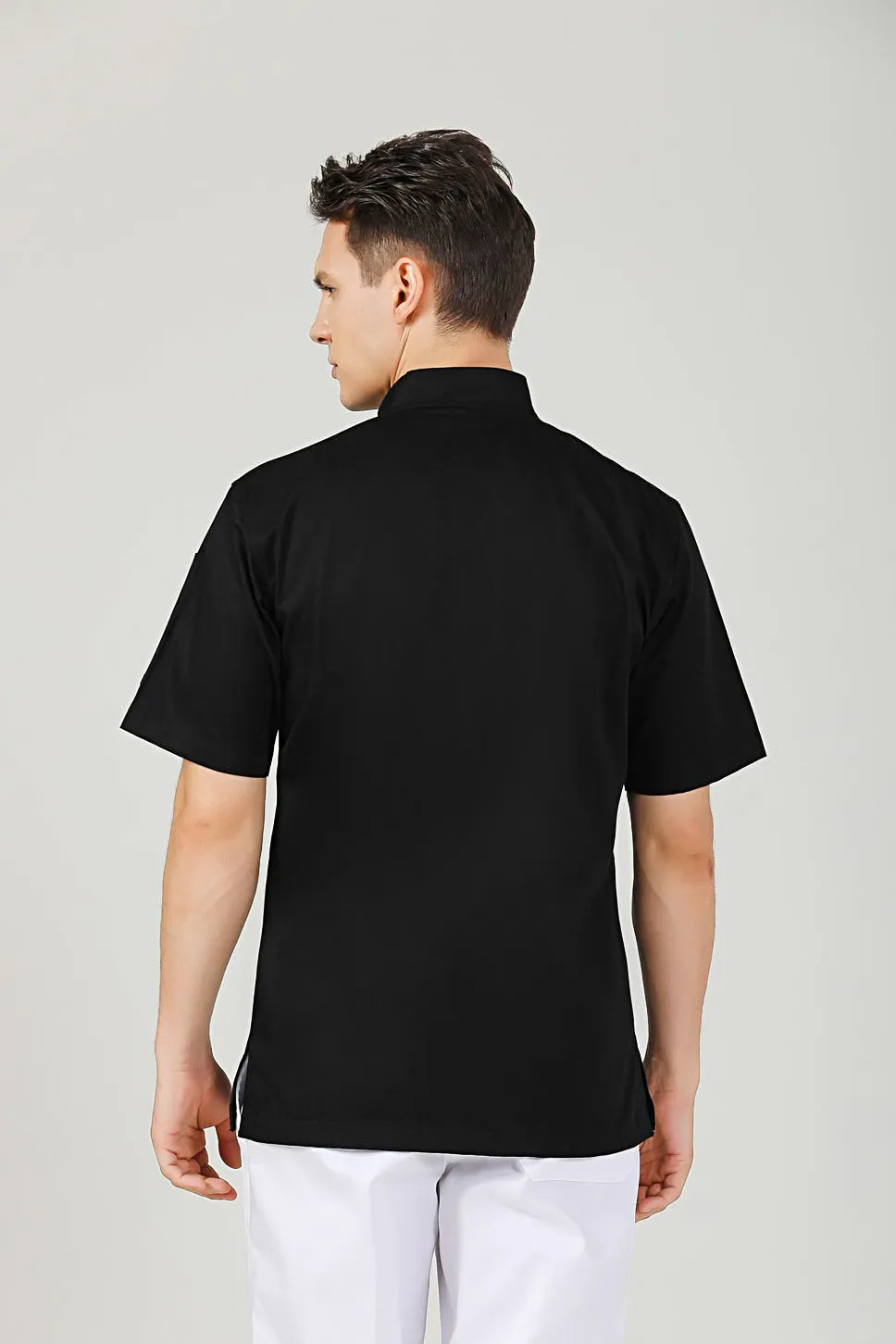 Basil Black Chef Jacket, Short Sleeve