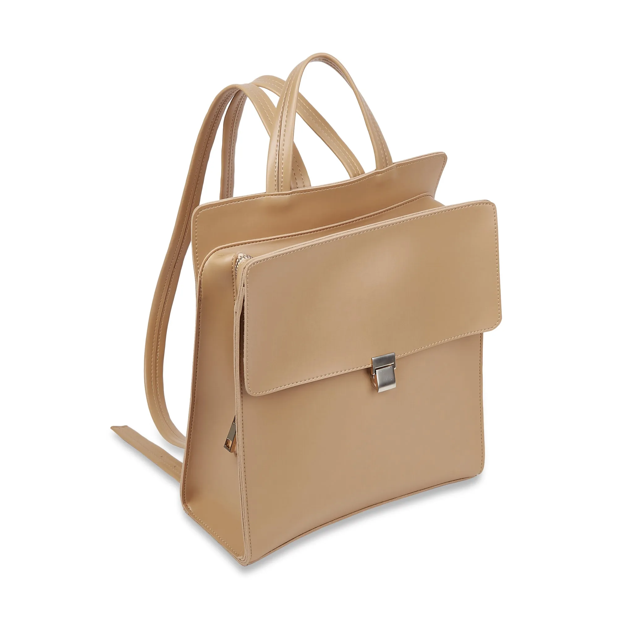 BECCA VEGAN LEATHER BACKPACK BEIGE