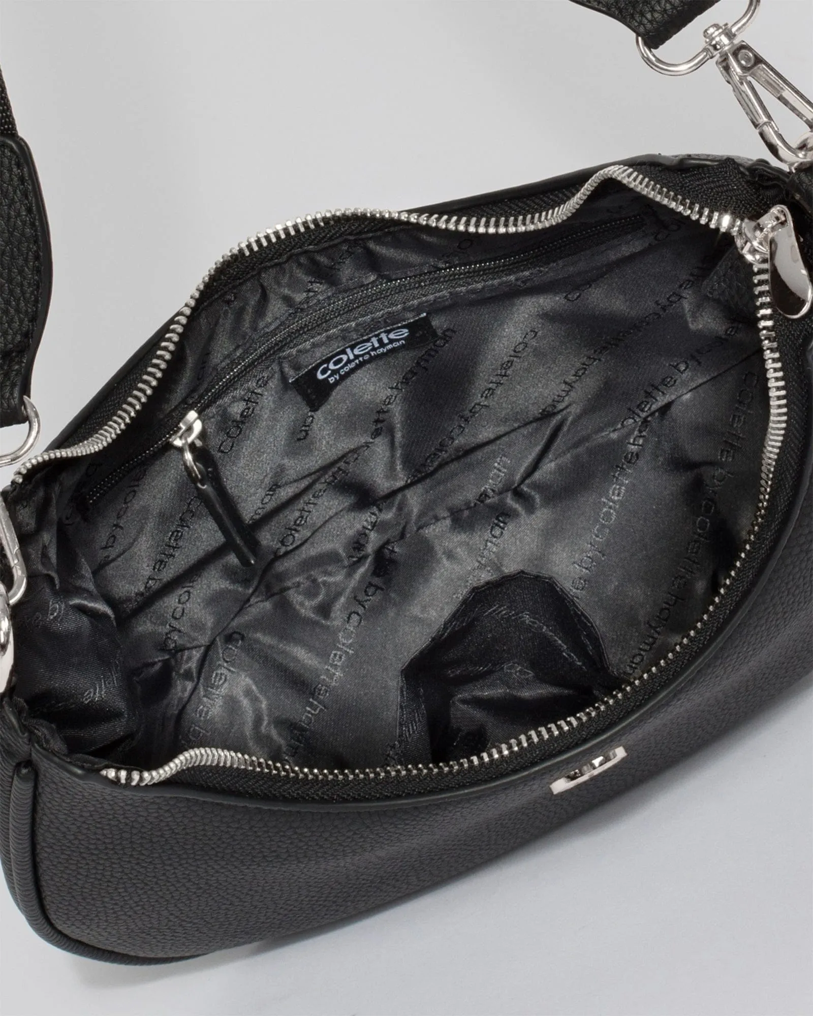 Black And Silver Flavia Webbing Crossbody Bag