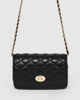 Black Eboni Quilted Crossbody Bag