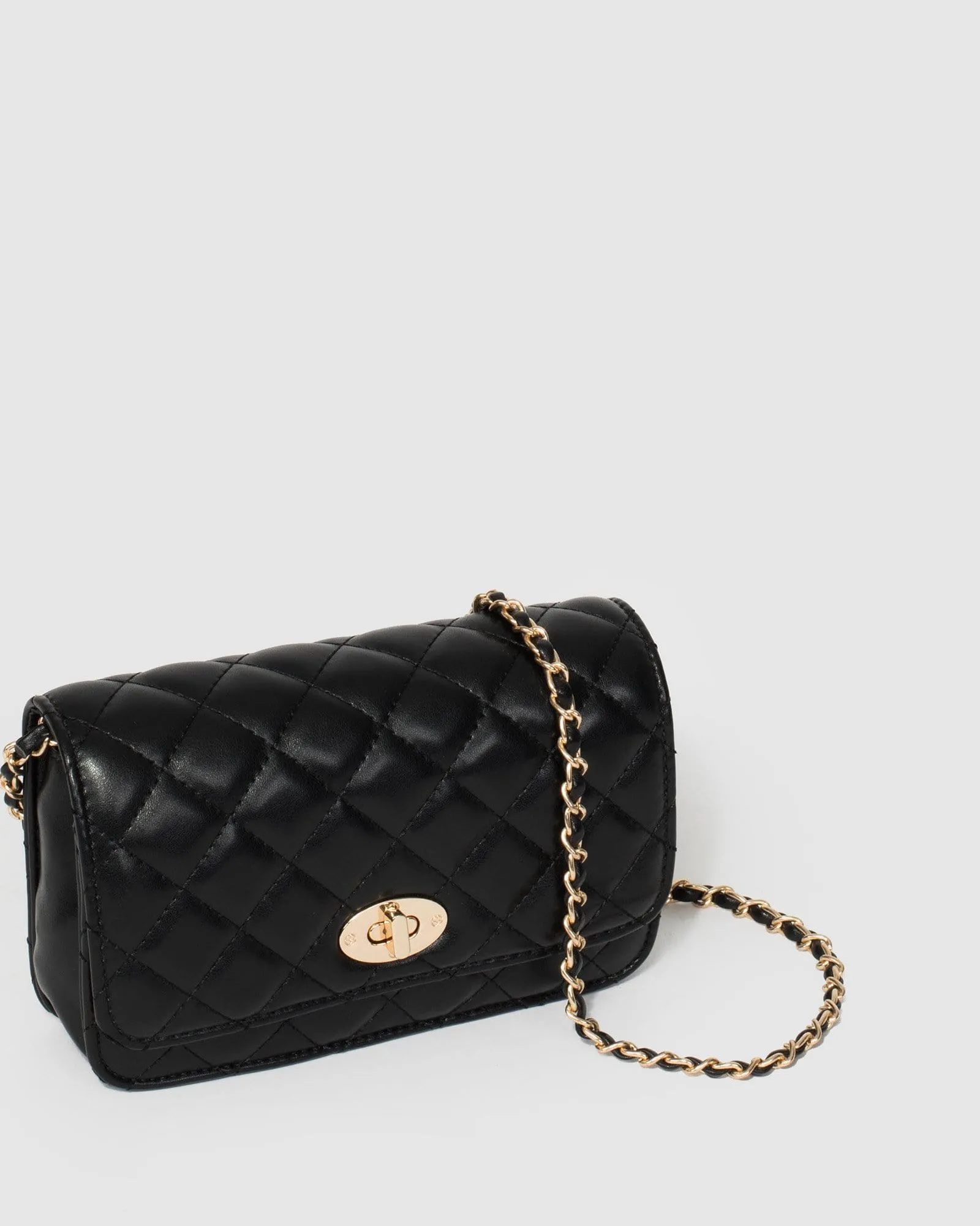 Black Eboni Quilted Crossbody Bag