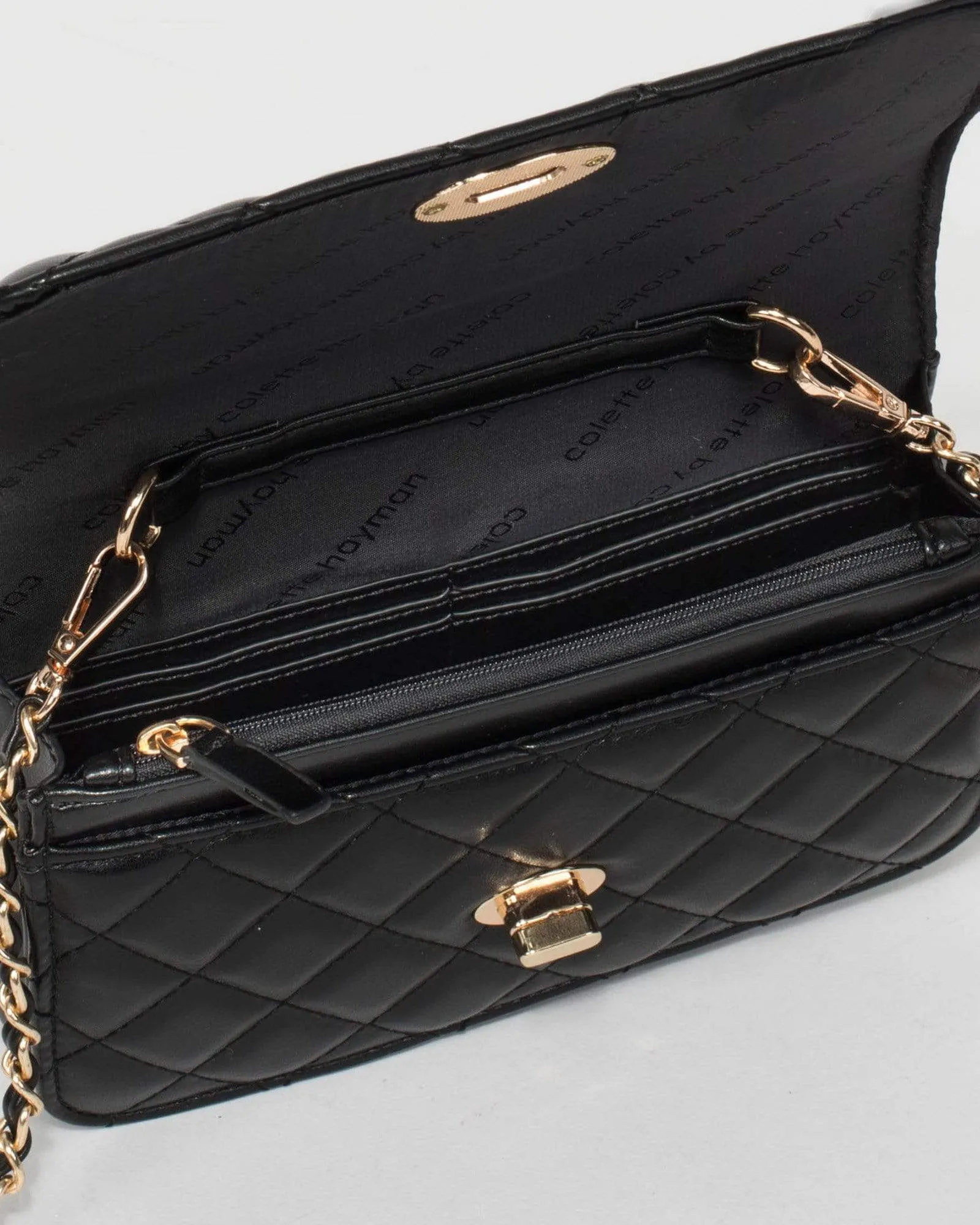 Black Eboni Quilted Crossbody Bag