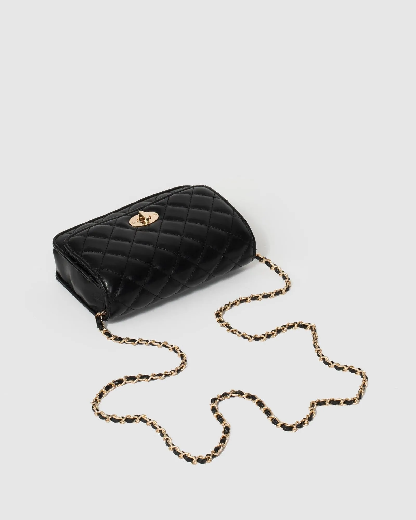 Black Eboni Quilted Crossbody Bag