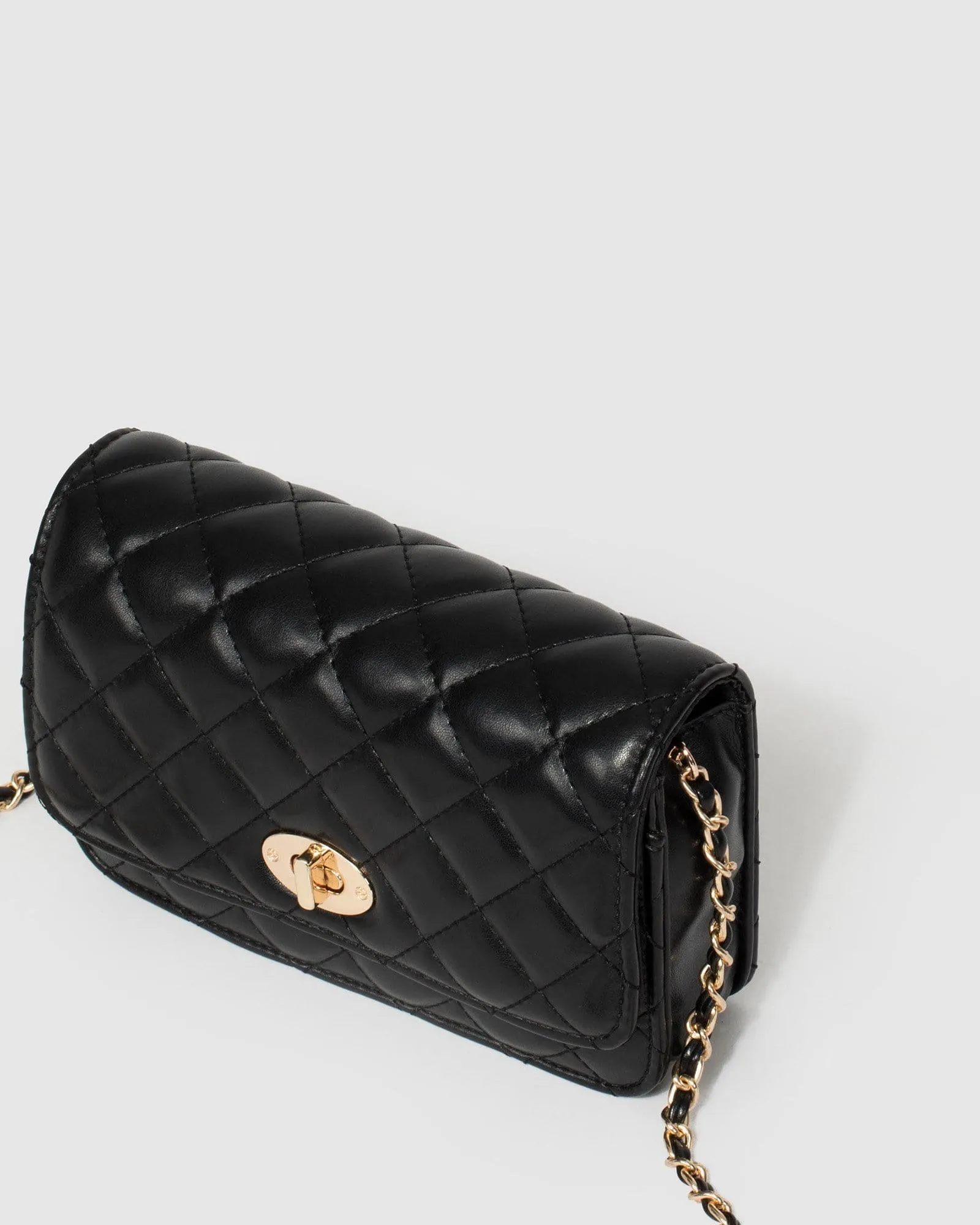 Black Eboni Quilted Crossbody Bag