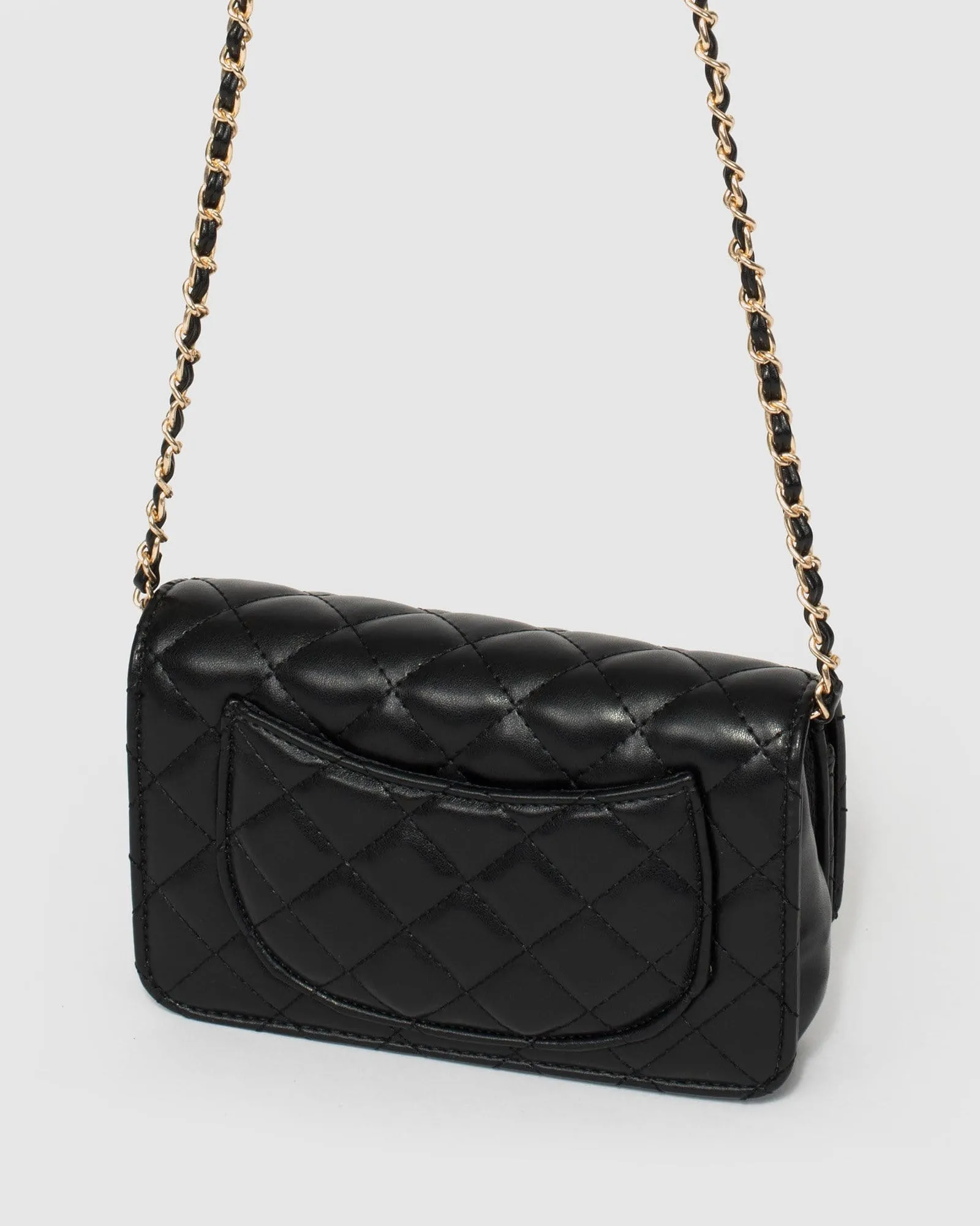 Black Eboni Quilted Crossbody Bag