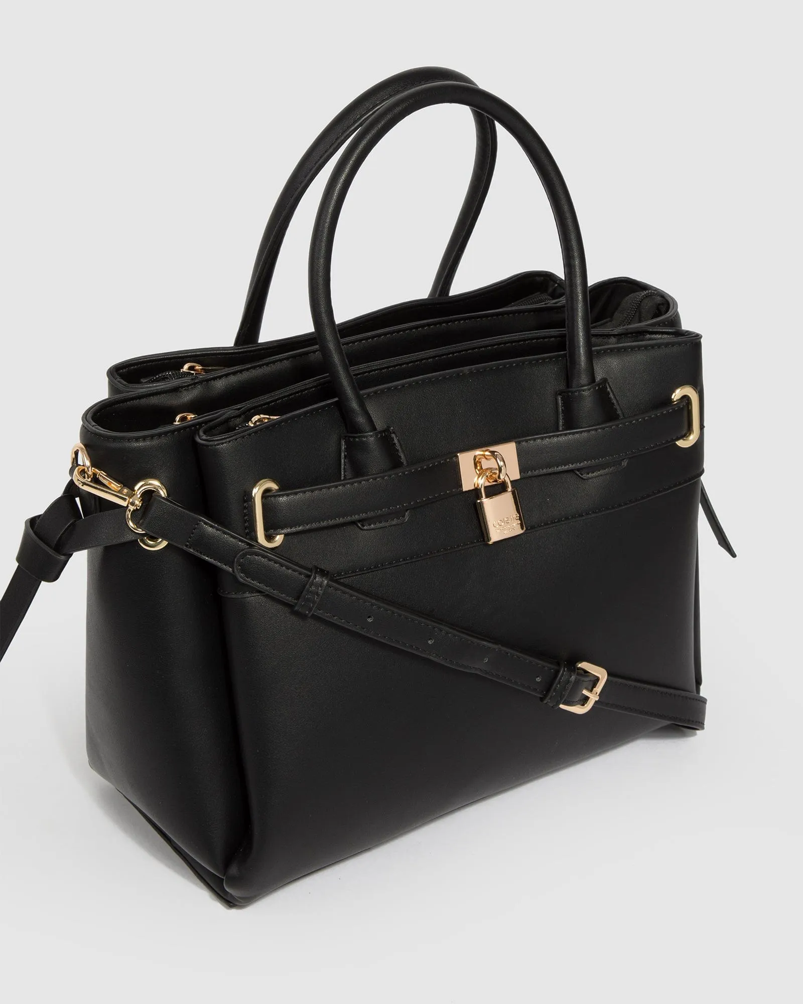 Black Elora Tie Tassel Tote Bag