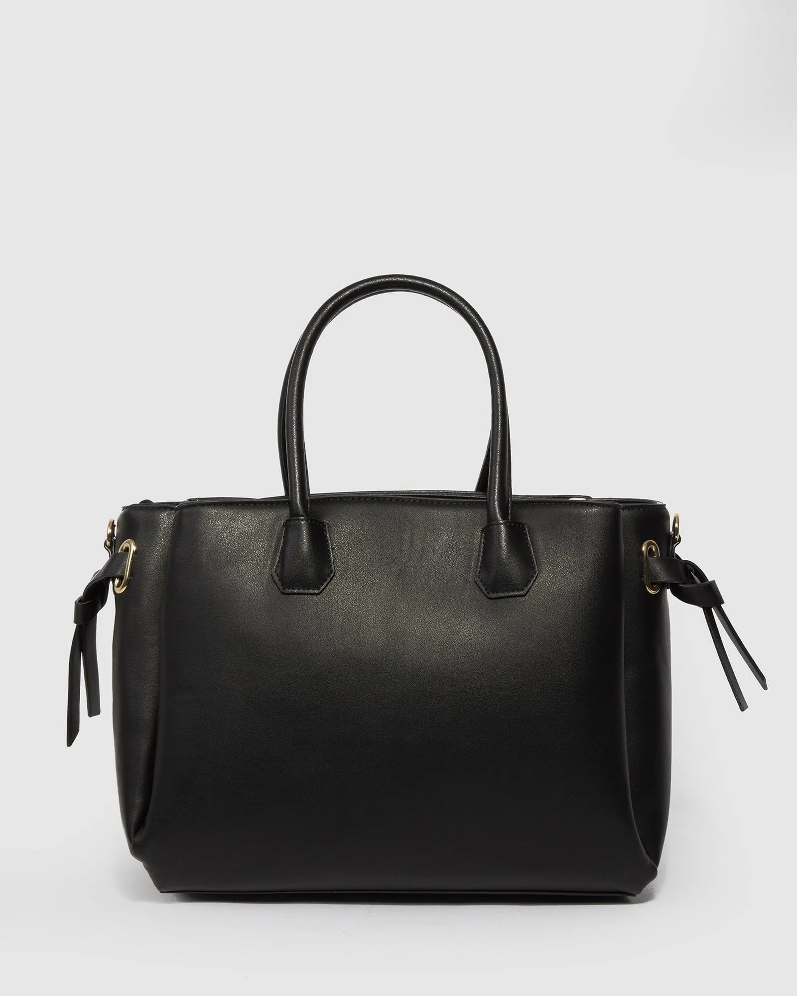 Black Elora Tie Tassel Tote Bag