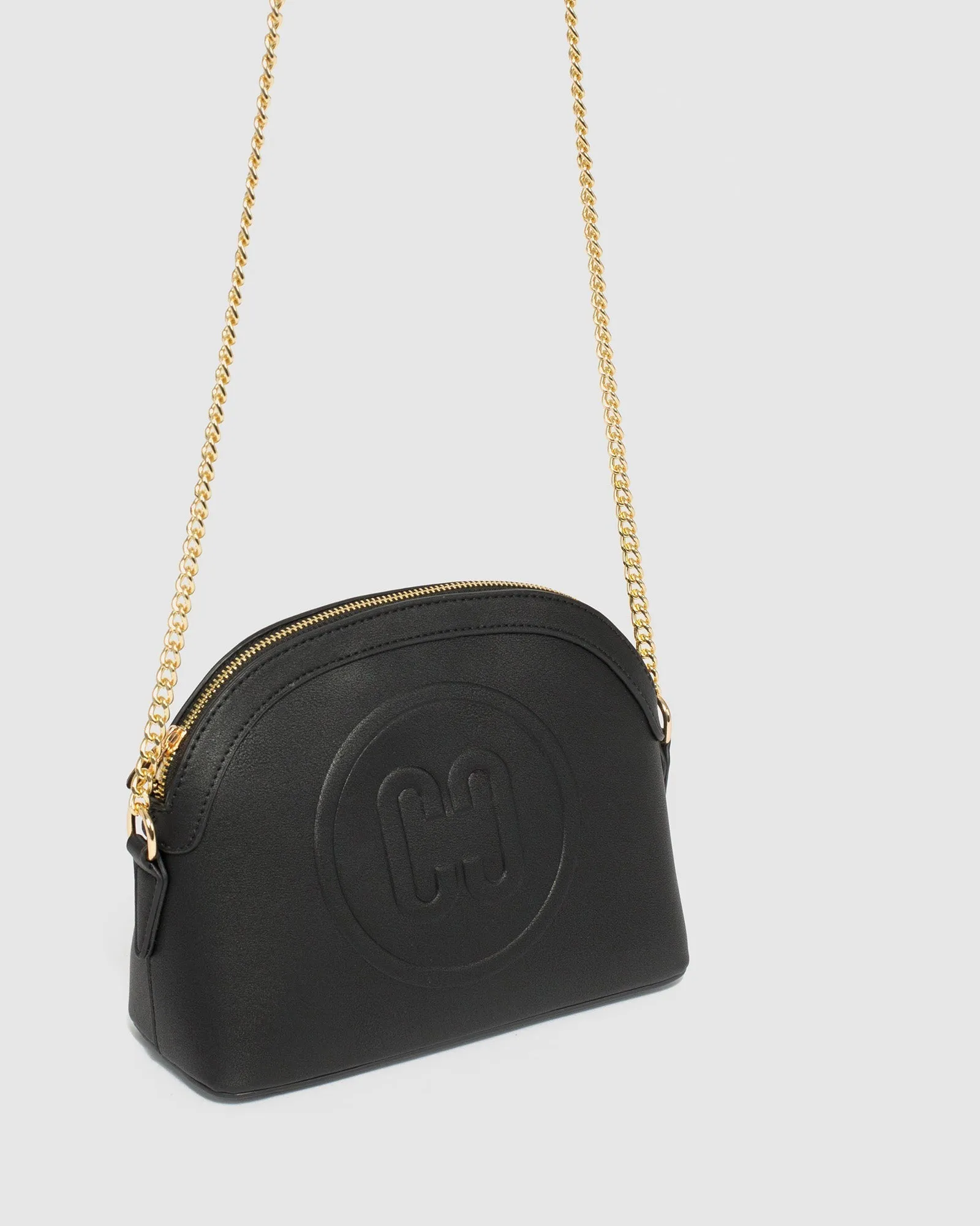 Black Raina Embossed Crossbody Bag