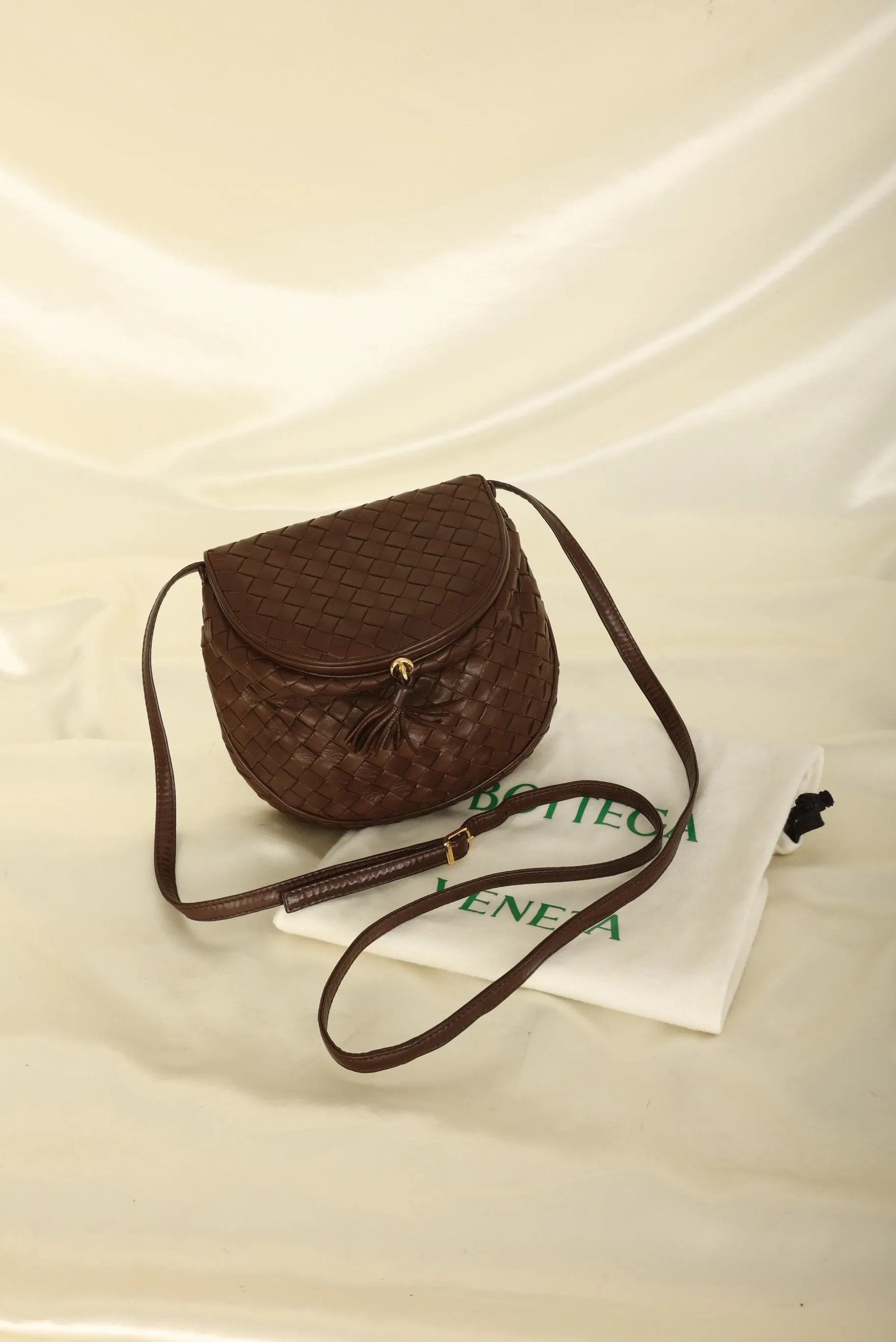 Bottega Veneta Intrecciato Brown Crossbody