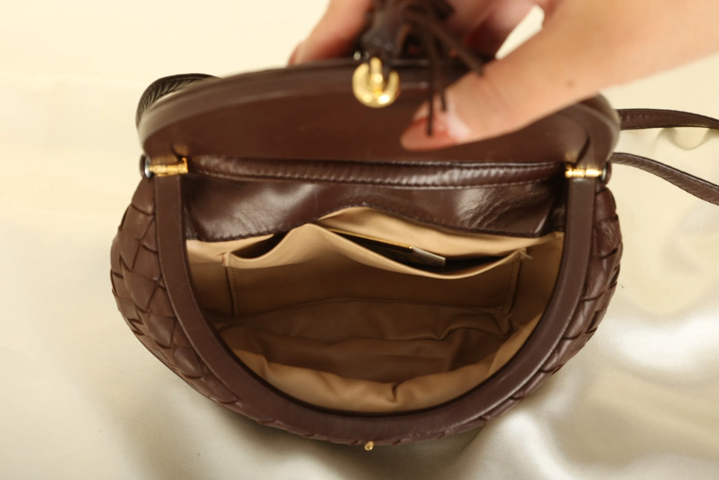 Bottega Veneta Intrecciato Brown Crossbody