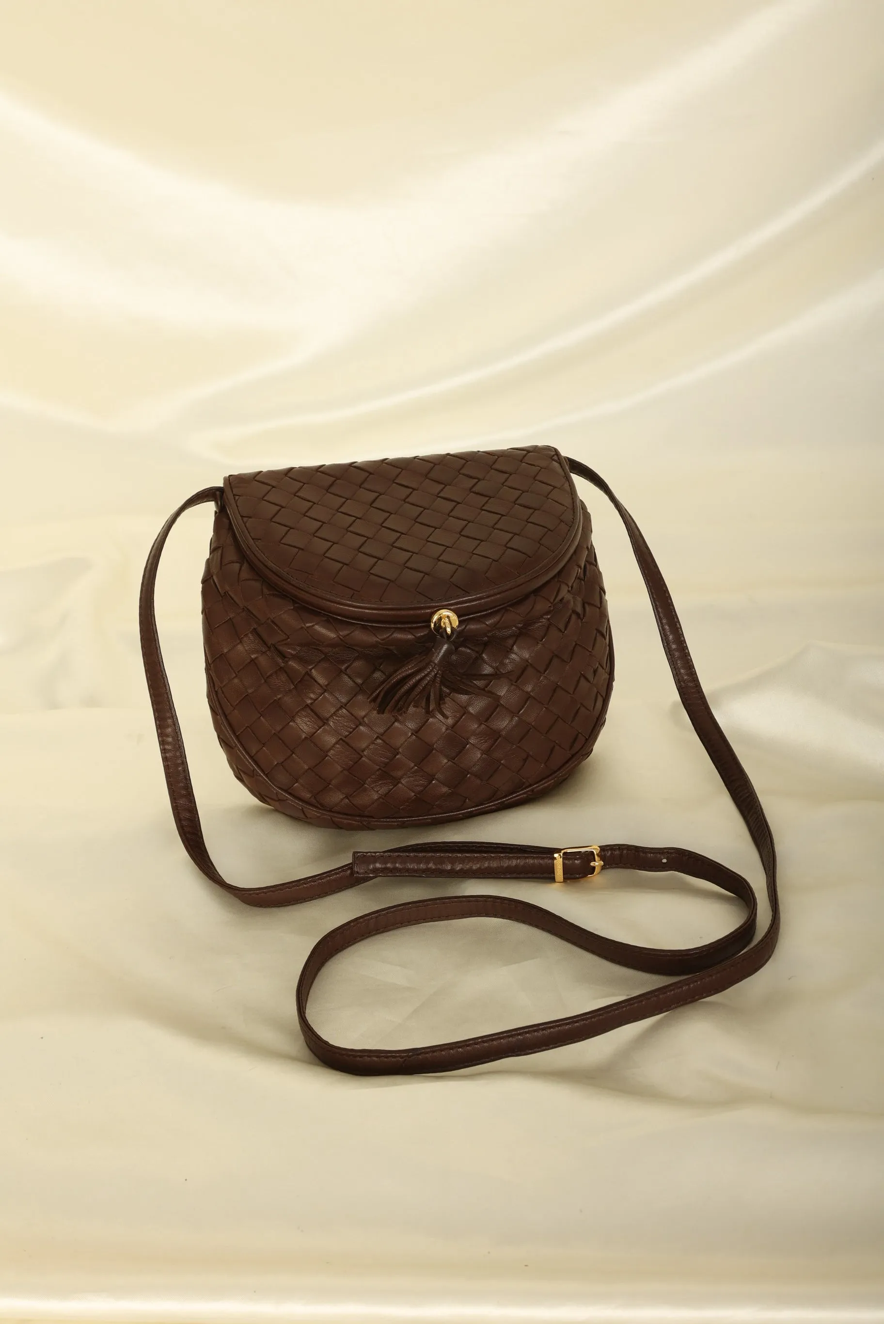 Bottega Veneta Intrecciato Brown Crossbody