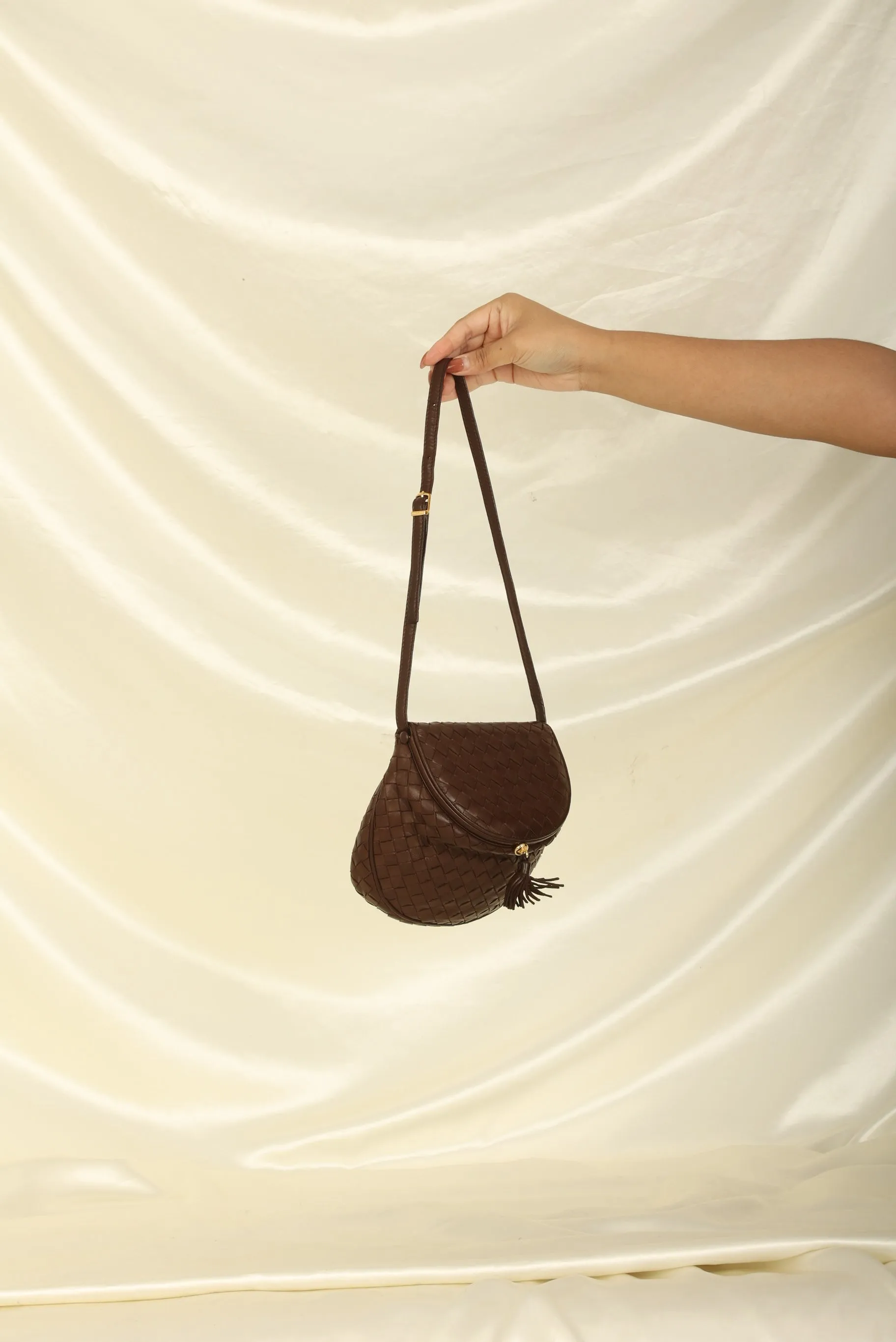 Bottega Veneta Intrecciato Brown Crossbody