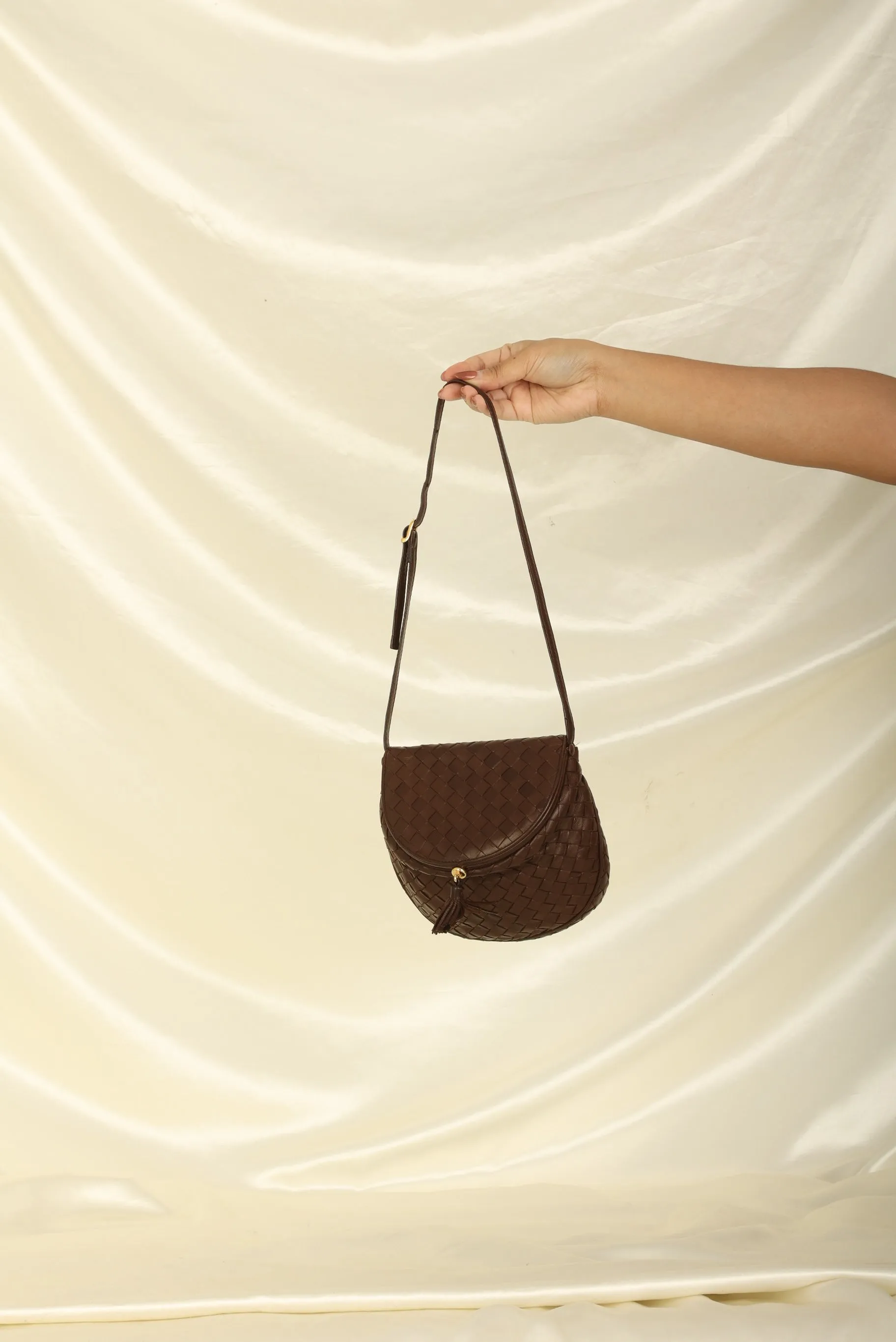 Bottega Veneta Intrecciato Brown Crossbody