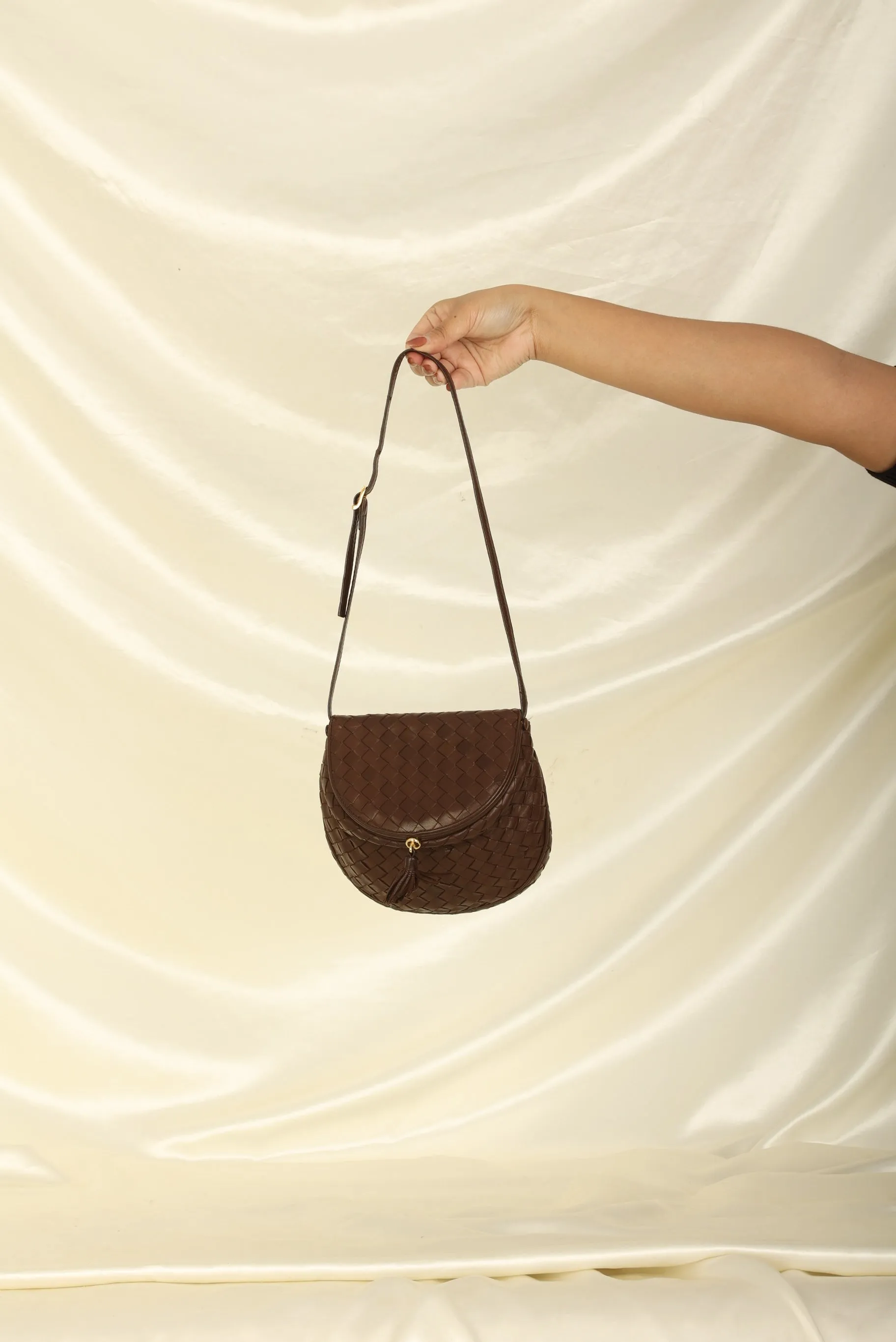 Bottega Veneta Intrecciato Brown Crossbody