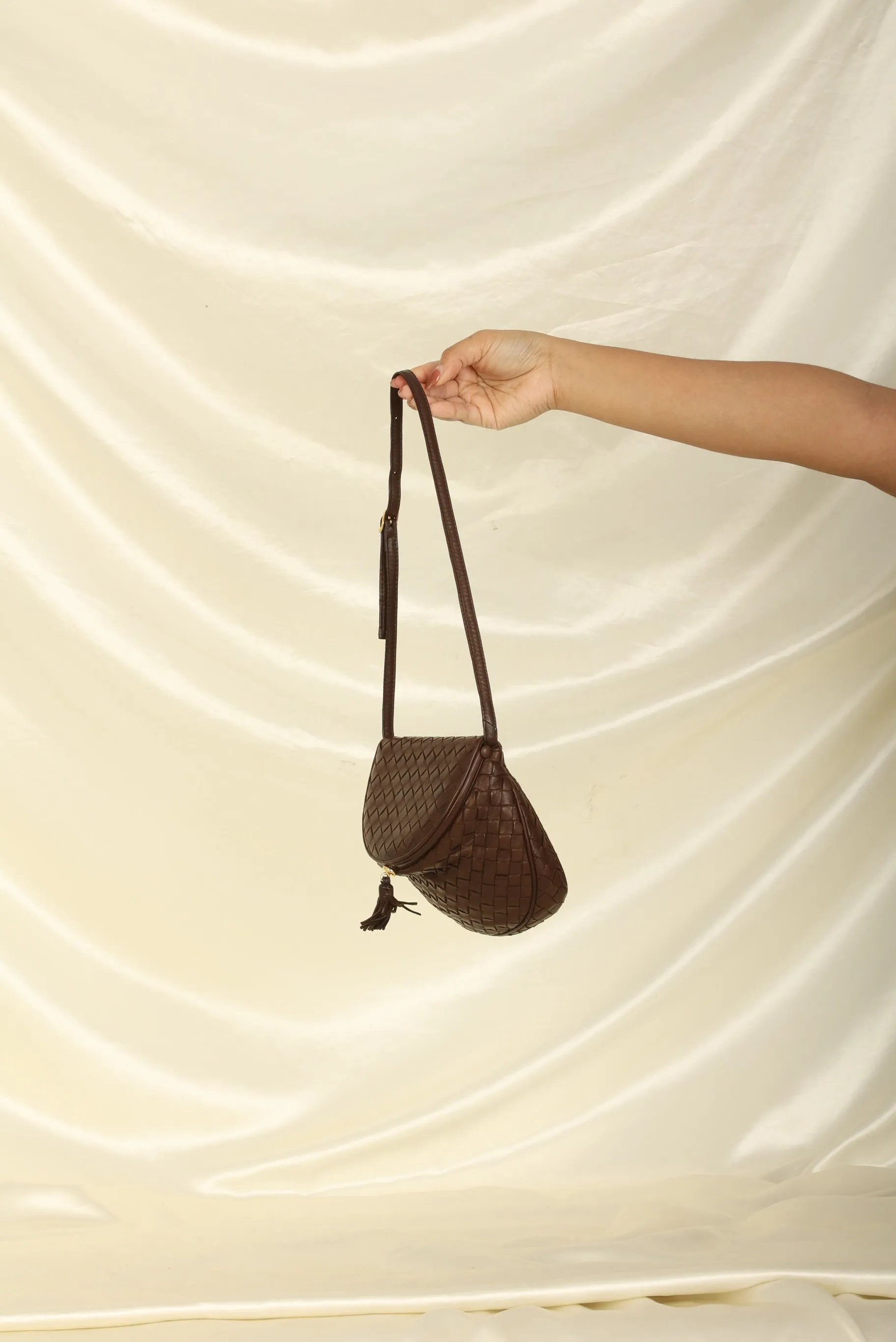 Bottega Veneta Intrecciato Brown Crossbody