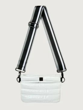 Bum Bag/ Crossbody "The Original" - White Patent/ Pewter/ Black/ White Web