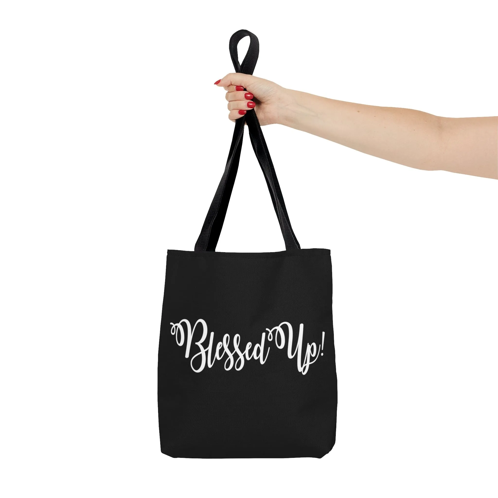 Canvas Tote Bag Blessed Up Christian Inspiration Motivational Quote