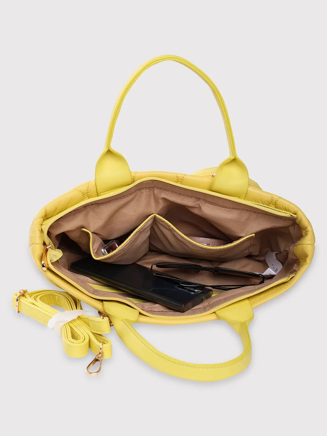 Caprese Briar Tote Small Office Handbag Yellow