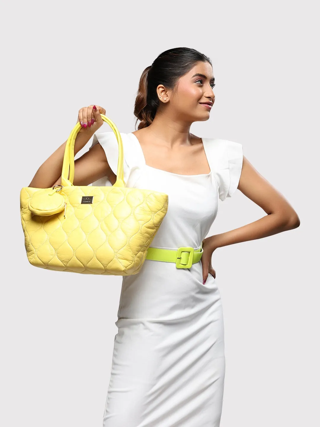 Caprese Briar Tote Small Office Handbag Yellow