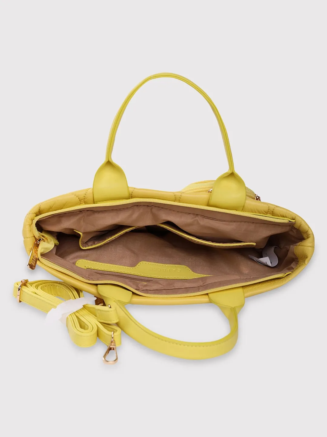 Caprese Briar Tote Small Office Handbag Yellow