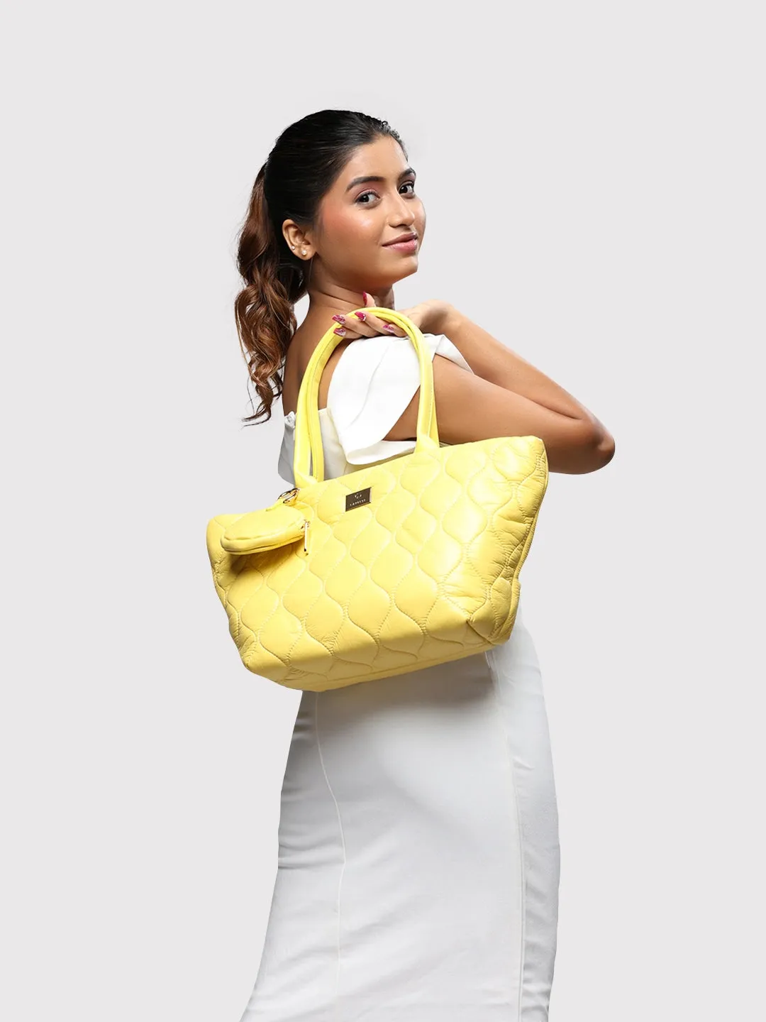 Caprese Briar Tote Small Office Handbag Yellow